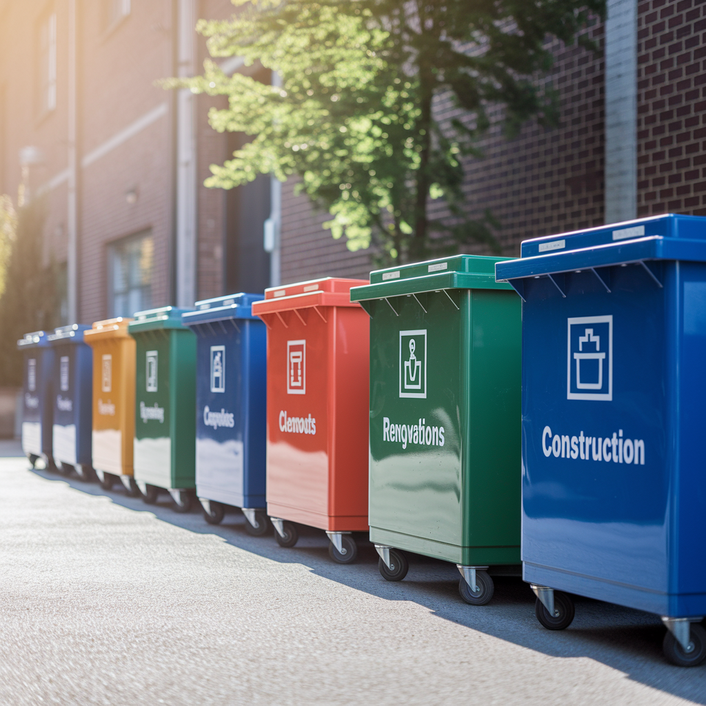 Dump It color-coded dumpsters for cleanouts, renovations, and construction