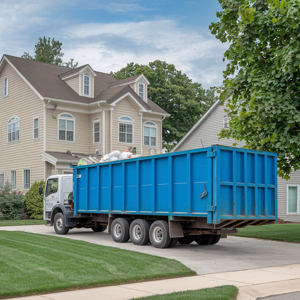 Dump It roll-off dumpster truck for residential waste removal