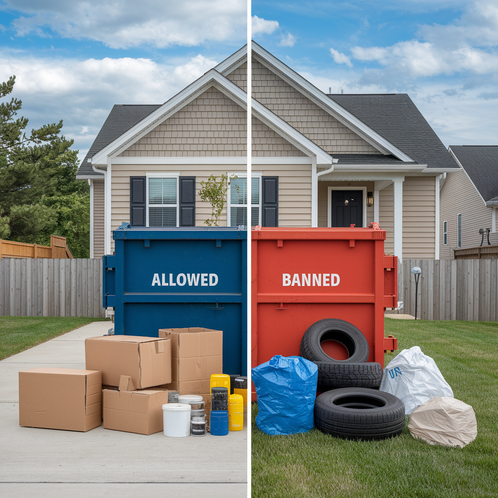 Dump It waste sorting rules with labeled dumpsters
