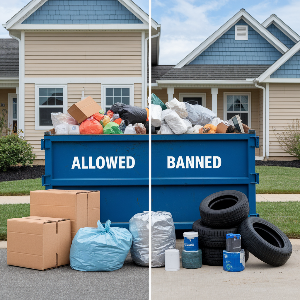 Dump It guidelines for allowed and banned dumpster items