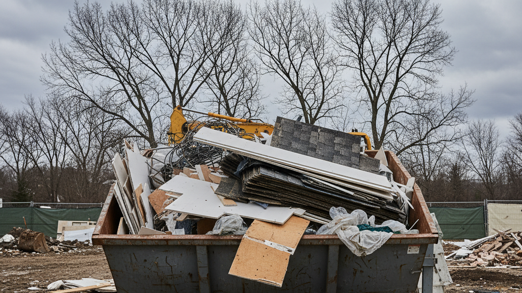 Construction Debris in Dumpster