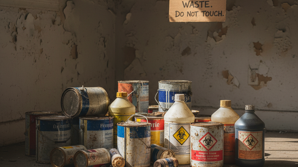 Hazardous household waste like paint and chemicals excluded from dumpster use