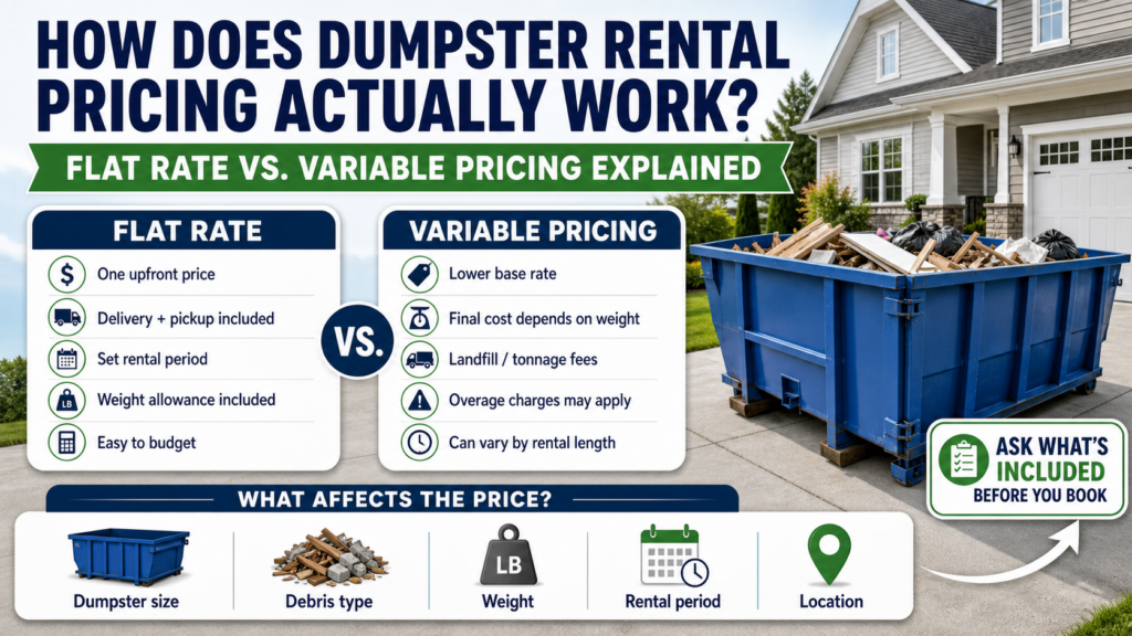 Dumpster rental pricing explained visually