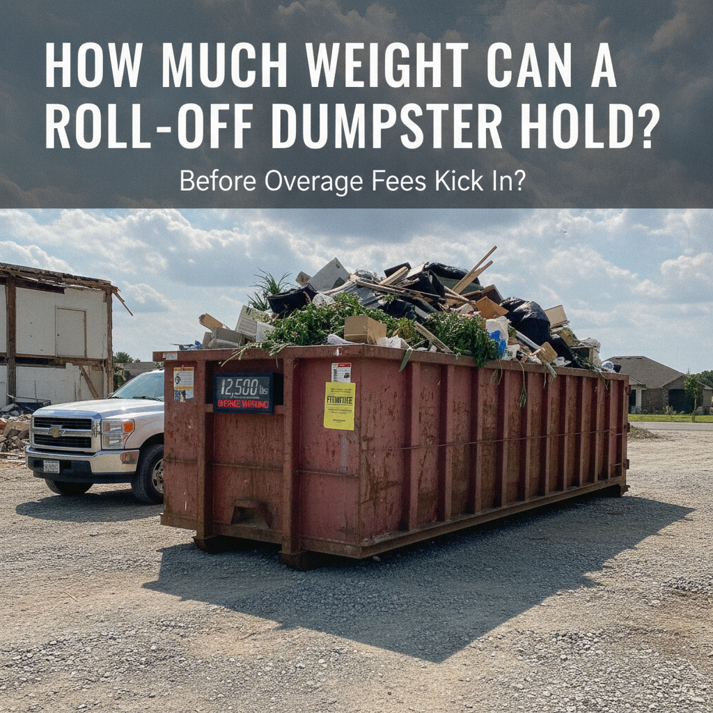 Professional illustration of How Much Weight Can a Roll-Off Dumpster Hold Before Overage Fees Kick In?