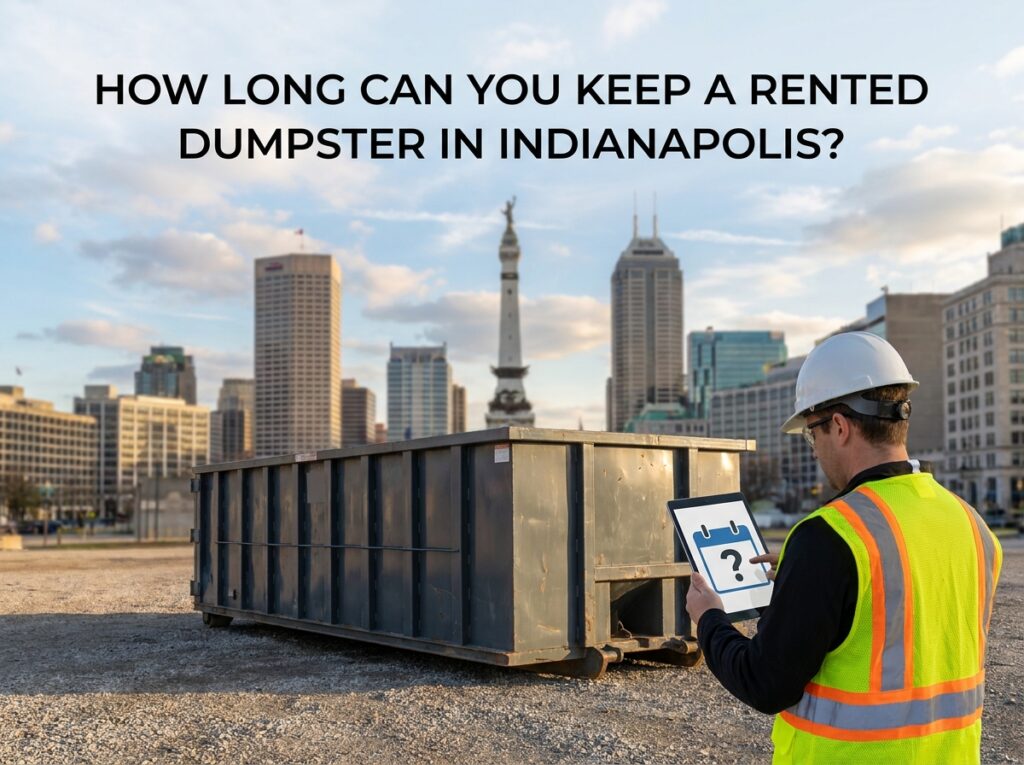 Professional illustration of How Long Can You Keep a Rented Dumpster in Indianapolis?