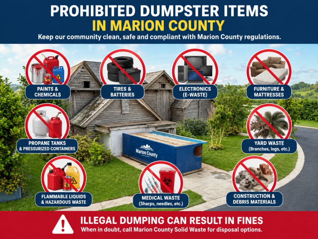 What Is Prohibited in a Marion County Dumpster